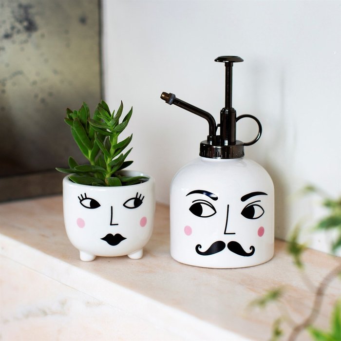 The Range | Kingsbury Gifts Mister and Mrs Plant Set - Black and White Kingsbury Gifts Mister and Mrs Plant Set - Black and White