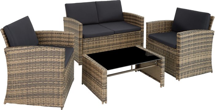 The Range | TECTAKE Tectake Rattan Garden Furniture Lounge Lucca - Cream TECTAKE Tectake Rattan Garden Furniture Lounge Lucca - Cream