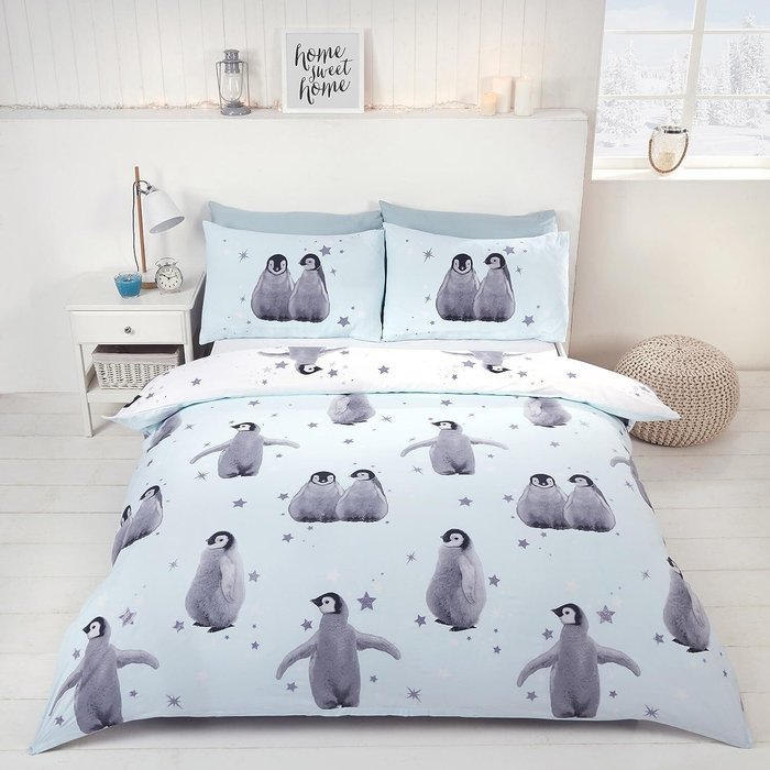 The Range | Starry Penguins Ice Duvet Set - Double Starry Penguins Ice Duvet Set - Double