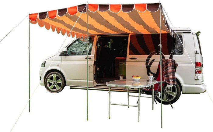 The Range | Olpro Olpro Shade Camper Van Canopy - Brown/Orange Olpro Olpro Shade Camper Van Canopy - Brown/Orange