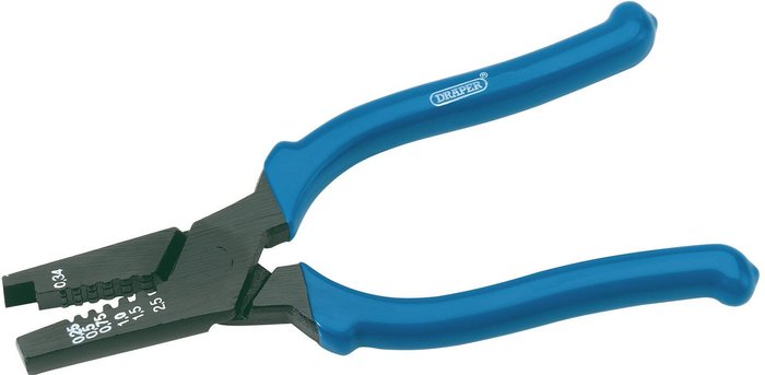 The Range | Draper Draper Expert 8 Way Bootslace Terminal Crimping Pliers Draper Draper Expert 8 Way Bootslace Terminal Crimping Pliers