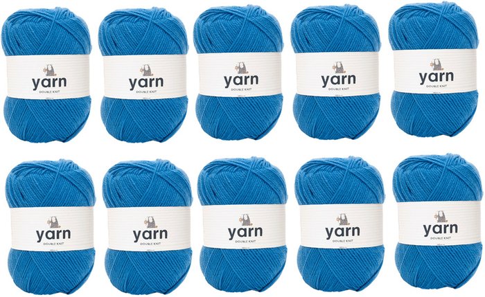 The Range | Korbond Pack of 10 DK Yarn 100g Balls Blue Korbond Pack of 10 DK Yarn 100g Balls Blue