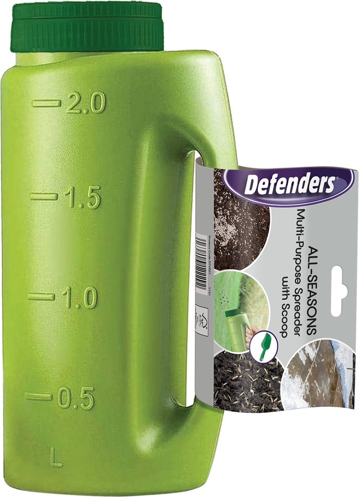 The Range | Defenders Defenders All-Seasons Multi-Purpose Handy Spreader with Scoop - Light Green Defenders Defenders All-Seasons Multi-Purpose Handy Spreader with Scoop - Light Green