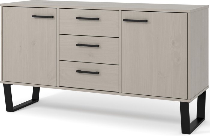 The Range | Core Products Ltd Texas Grey medium sideboard with 2 doors and 3 drawers - Grey washed wax Core Products Ltd Texas Grey medium sideboard with 2 doors and 3 drawers - Grey washed wax