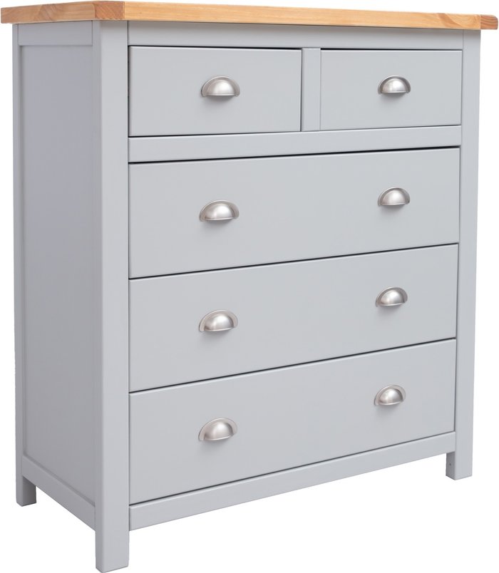 The Range | Cabinet Bits Argenta 2 over 3 Drawer Chest - Grey / Chrome / Cup Cabinet Bits Argenta 2 over 3 Drawer Chest - Grey / Chrome / Cup
