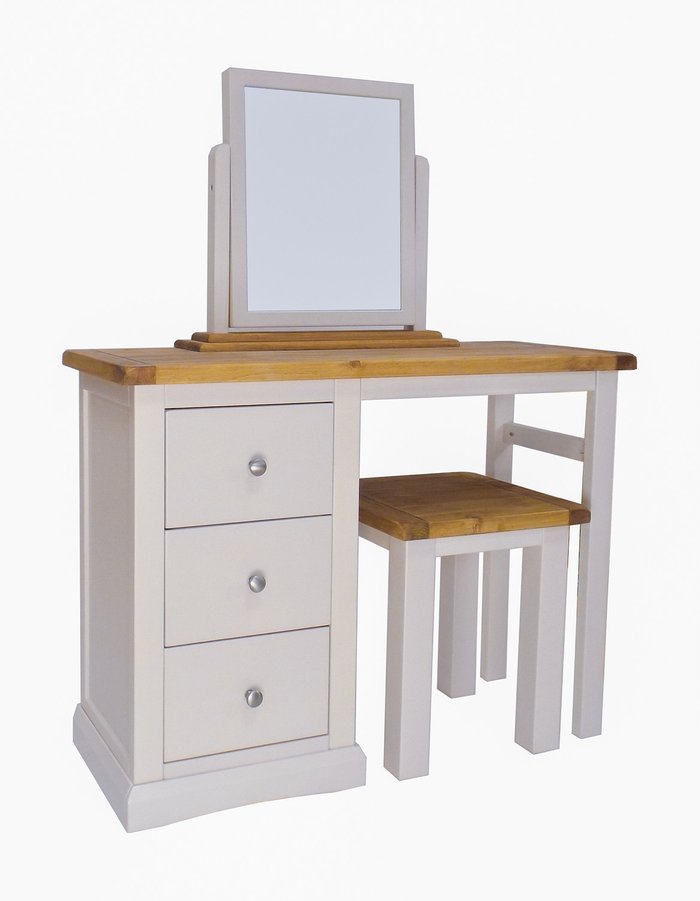 The Range | Cabinet Bits Loreo 3 Drawer Dressing Table Set - Grey / Chrome Knob Cabinet Bits Loreo 3 Drawer Dressing Table Set - Grey / Chrome Knob
