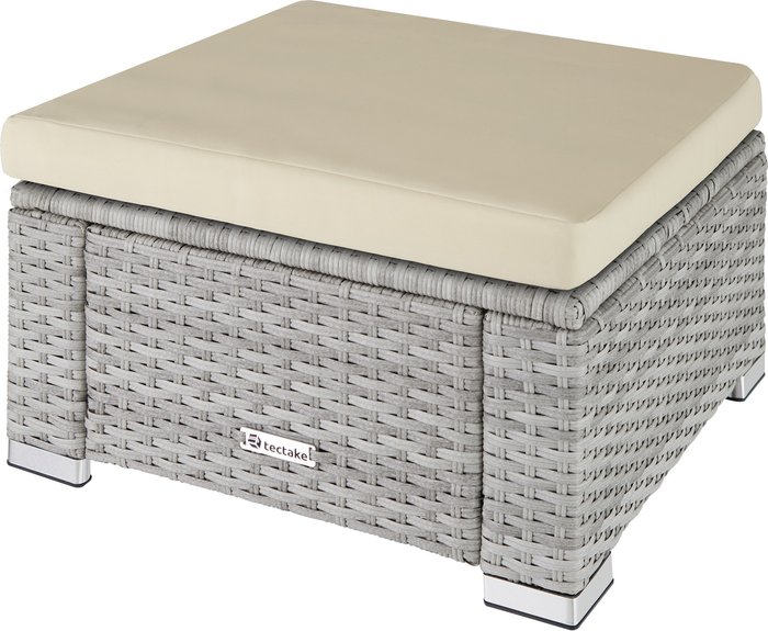 The Range | TECTAKE Tectake Footstool Rattan - Grey TECTAKE Tectake Footstool Rattan - Grey