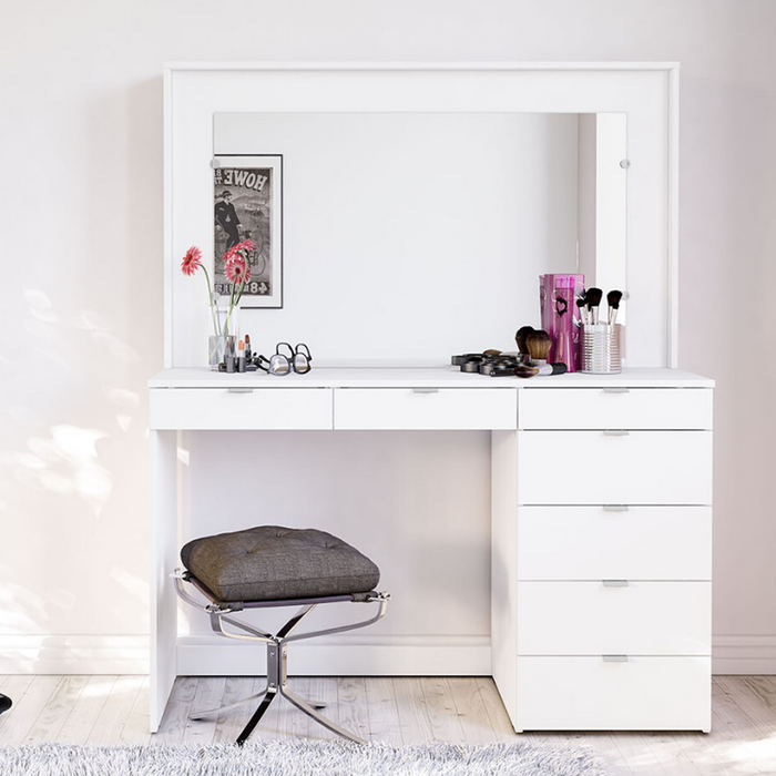 The Range | Birlea Birlea Chloe 7 Drawer Dressing Table And Mirror White Birlea Birlea Chloe 7 Drawer Dressing Table And Mirror White