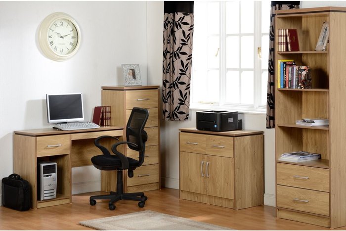 The Range | Seconique Charles Computer Desk Oak - oak effect Seconique Charles Computer Desk Oak - oak effect