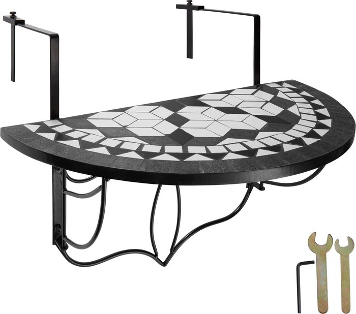 The Range | TECTAKE Hanging Table with Mosaic Pattern - Black/White TECTAKE Hanging Table with Mosaic Pattern - Black/White