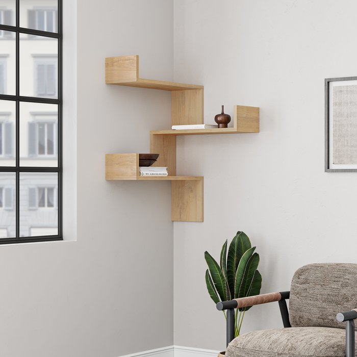 The Range | Decortie Luksa Corner Bookcase - Oak Decortie Luksa Corner Bookcase - Oak