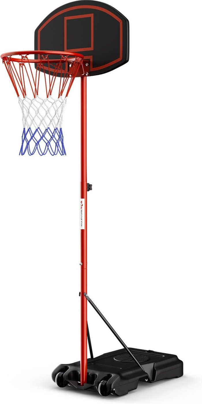 The Range | COSTWAY Costway Height-Adjustable Basket Hoop with 2 Wheels-Red - Red COSTWAY Costway Height-Adjustable Basket Hoop with 2 Wheels-Red - Red