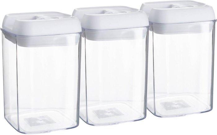 The Range | Argon Tableware 800ml Flip Lock Plastic Food Storage Containers Pack of 6 - White Argon Tableware 800ml Flip Lock Plastic Food Storage Containers Pack of 6 - White