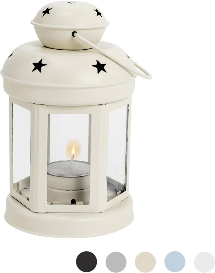 The Range | NICOLA SPRING Nicola Spring - Metal Hanging Tealight Lantern - 16cm - Cream NICOLA SPRING Nicola Spring - Metal Hanging Tealight Lantern - 16cm - Cream