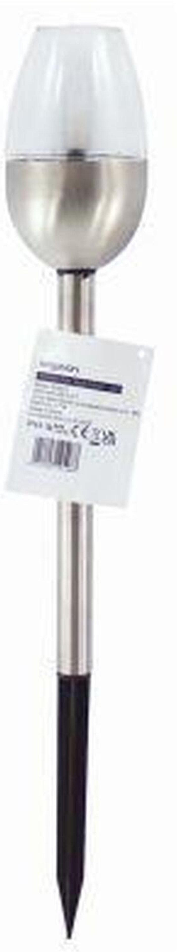 The Range | Kingavon Stainless Steel Solar Pathway Light Silver - Black / 38cm Kingavon Stainless Steel Solar Pathway Light Silver - Black / 38cm