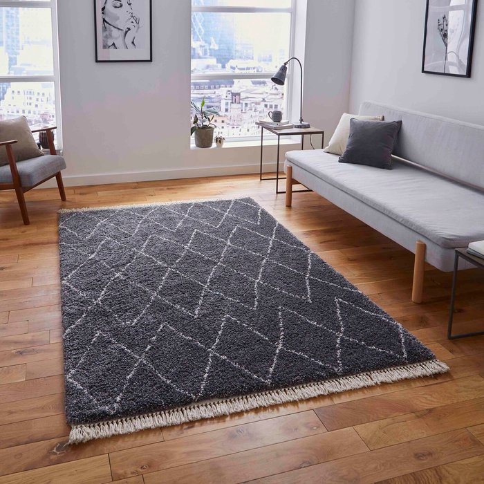 The Range | Dunelm Boho 8280 Rug Grey and White Dunelm Boho 8280 Rug Grey and White