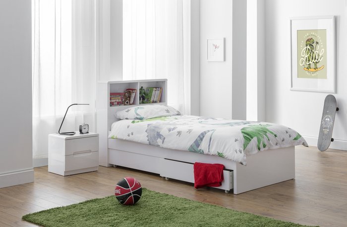 The Range | Julian Bowen Manhattan Bookcase Bed - White Julian Bowen Manhattan Bookcase Bed - White