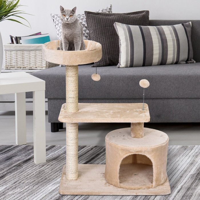 The Range | PawHut PawHut Multi-level Cat Climb Tree and Activity Center - Beige PawHut PawHut Multi-level Cat Climb Tree and Activity Center - Beige