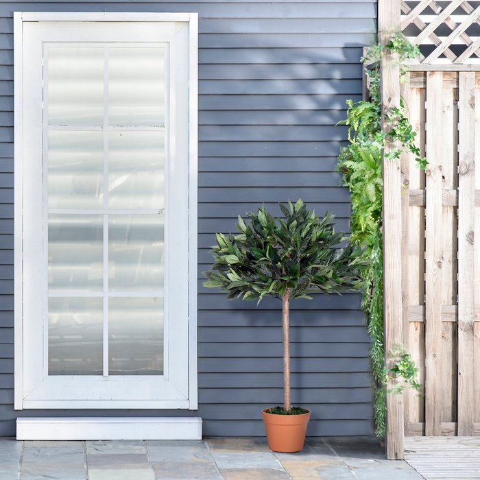 The Range | Outsunny Artificial Olive Tree Plant In an Orange Pot 90 cm for Home or Office - Outsunny Outsunny Artificial Olive Tree Plant In an Orange Pot 90 cm for Home or Office - Outsunny