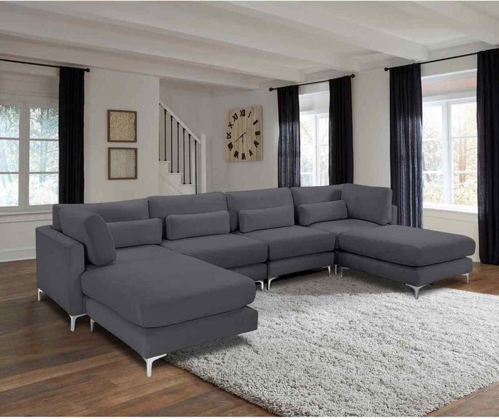 The Range | Simply Eleganza Finley Full Back Large Corner U Shape Sofa - Grey Simply Eleganza Finley Full Back Large Corner U Shape Sofa - Grey
