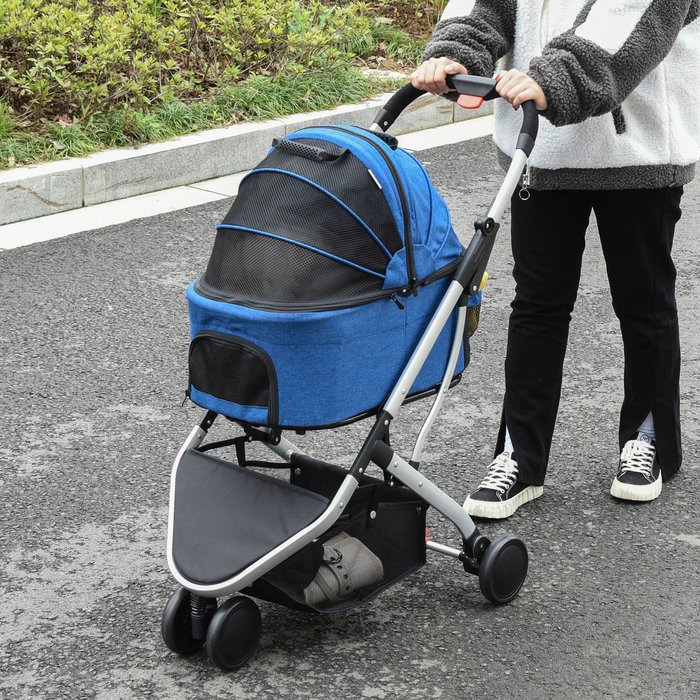 The Range | PawHut PawHut 2-in-1 Foldable Pet Stroller/Carrying Bag - Blue PawHut PawHut 2-in-1 Foldable Pet Stroller/Carrying Bag - Blue