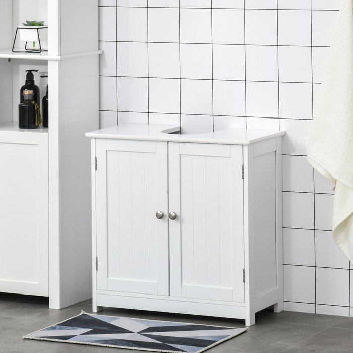 The Range | kleankin 60x60cm Under-Sink Storage Cabinet - White / 13g kleankin 60x60cm Under-Sink Storage Cabinet - White / 13g