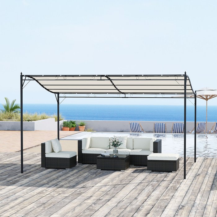The Range | Outsunny Outsunny 4M X 3M Gazebo Backyard Pool Garden Pergola Canopy Sun Shade Shelter Soft Top - Cream Outsunny Outsunny 4M X 3M Gazebo Backyard Pool Garden Pergola Canopy Sun Shade Shelter Soft Top - Cream