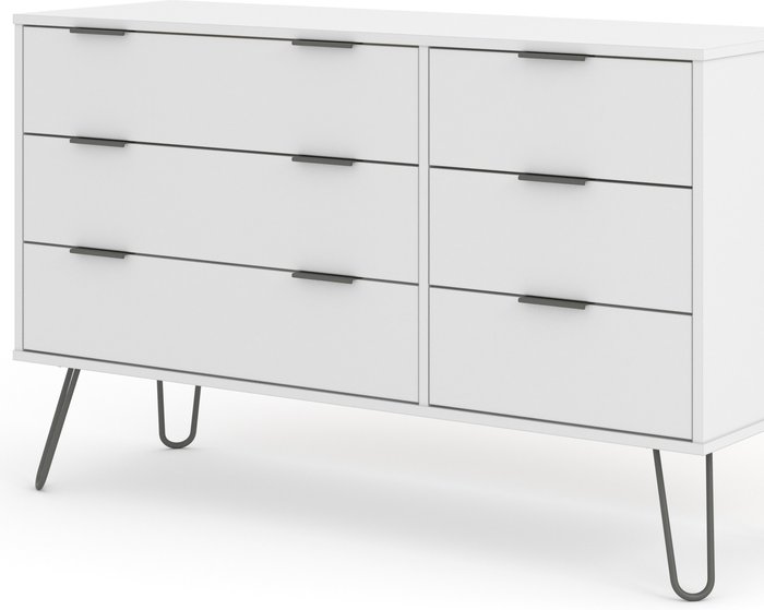 The Range | Core Products Ltd Augusta White 3 Plus 3 Drawer Wide Chest - White Core Products Ltd Augusta White 3 Plus 3 Drawer Wide Chest - White