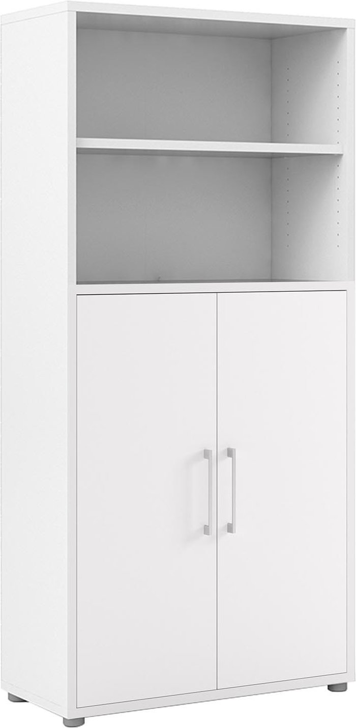 The Range | Furniture To Go Prima 4-Shelf 2-Door Bookcase - White Furniture To Go Prima 4-Shelf 2-Door Bookcase - White