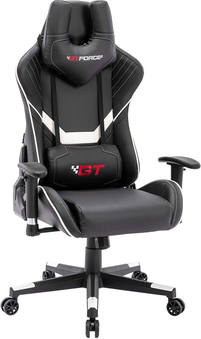 The Range | GTFORCE GTFORCE Pro V8 Racing Reclining Swivel Office PC Leather Chair - White GTFORCE GTFORCE Pro V8 Racing Reclining Swivel Office PC Leather Chair - White