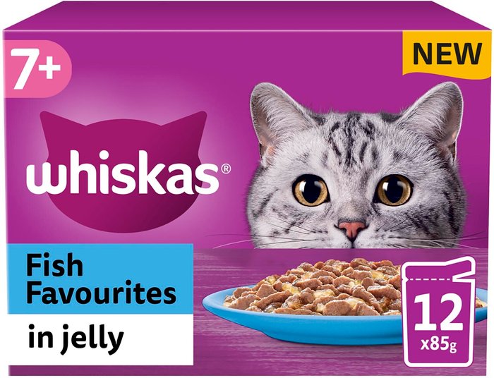 The Range | Whiskas Whiskas 7+ Cat Food Pouches in Jelly - Salmon, Tuna, Whitefish, Cod Whiskas Whiskas 7+ Cat Food Pouches in Jelly - Salmon, Tuna, Whitefish, Cod