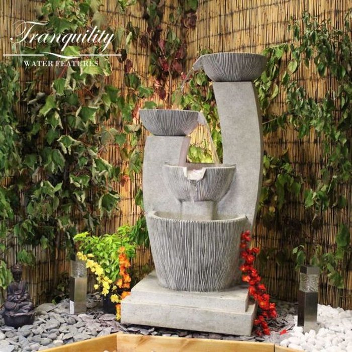 The Range | Tranquility Water Features Medium Venetian Cascade Contemporary Solar Water Feature - Grey Tranquility Water Features Medium Venetian Cascade Contemporary Solar Water Feature - Grey