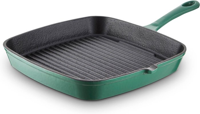 The Range | Barbary & Oak Barbary & Oak 23Cm Cast Iron Grill Pan - Green Barbary & Oak Barbary & Oak 23Cm Cast Iron Grill Pan - Green