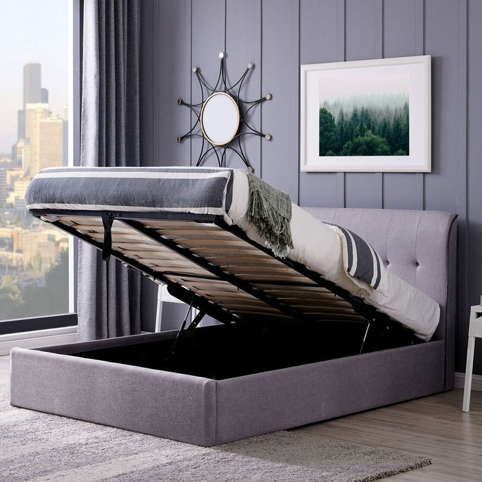 The Range | Flintshire Flintshire Carmel 4Ft 6 Double Grey Fabric Ottoman Bed Frame Flintshire Flintshire Carmel 4Ft 6 Double Grey Fabric Ottoman Bed Frame