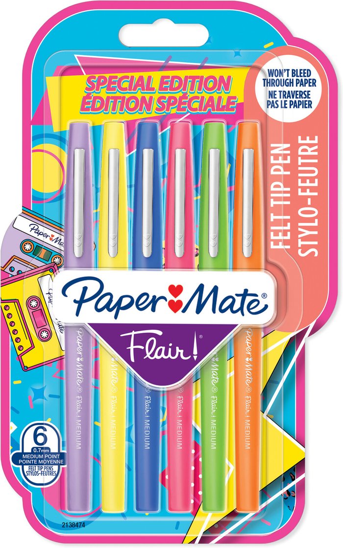 The Range | Pack of 6 Papermate Flair Retro Assorted Pack of 6 Papermate Flair Retro Assorted