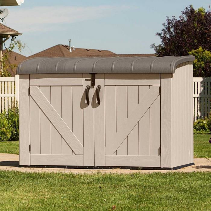 The Range | Lifetime Lifetime 6x3.5ft Heavy Duty Horizontal Storage Plastic Shed - light grayish beige Lifetime Lifetime 6x3.5ft Heavy Duty Horizontal Storage Plastic Shed - light grayish beige
