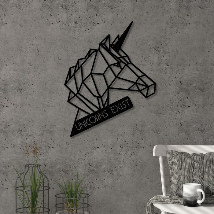 The Range | Decortie Unicorn Wall Art Metal Decorative Object - Black - Black Decortie Unicorn Wall Art Metal Decorative Object - Black - Black