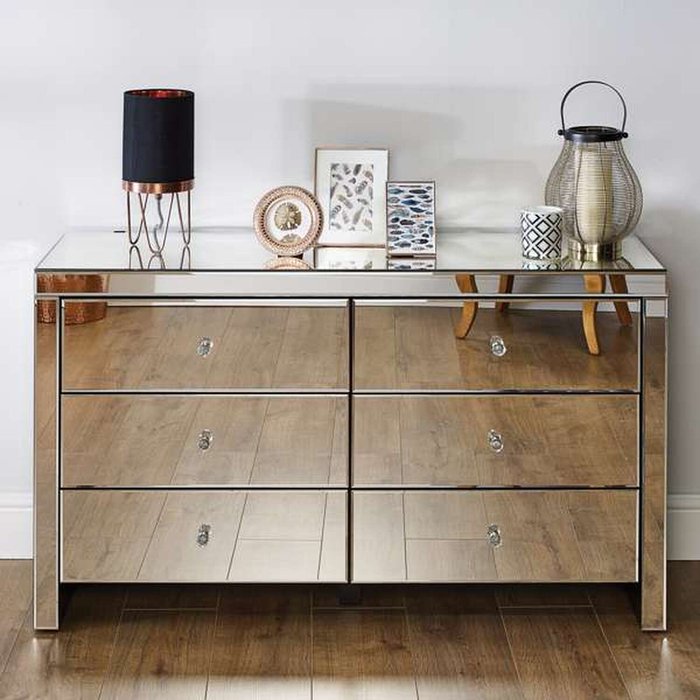 The Range | Birlea Seville 6 Drawer Chest - Mirrored Birlea Seville 6 Drawer Chest - Mirrored