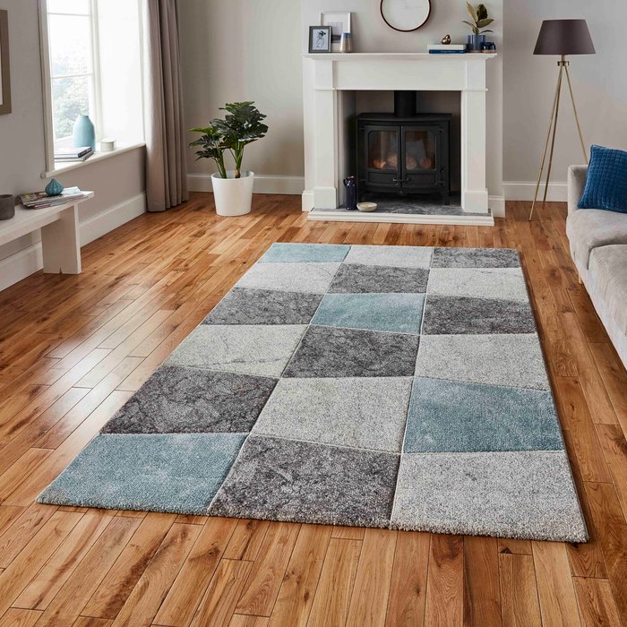 The Range | Brooklyn 22192 GreyBlue Rug - Grey/Blue / 220cm Brooklyn 22192 GreyBlue Rug - Grey/Blue / 220cm