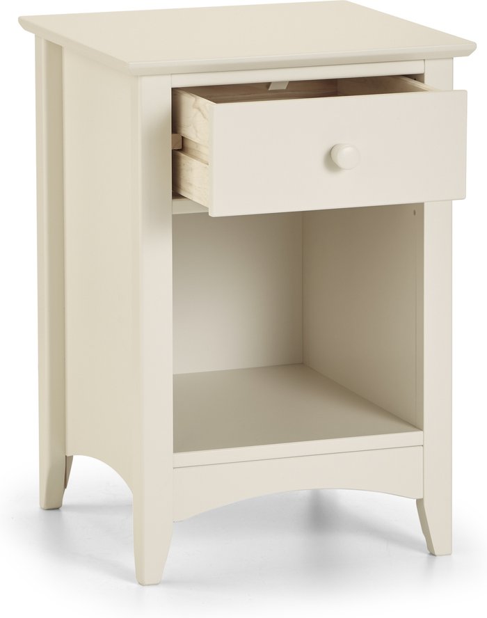The Range | Julian Bowen Cameo One Draw Bedside - Stone White Julian Bowen Cameo One Draw Bedside - Stone White
