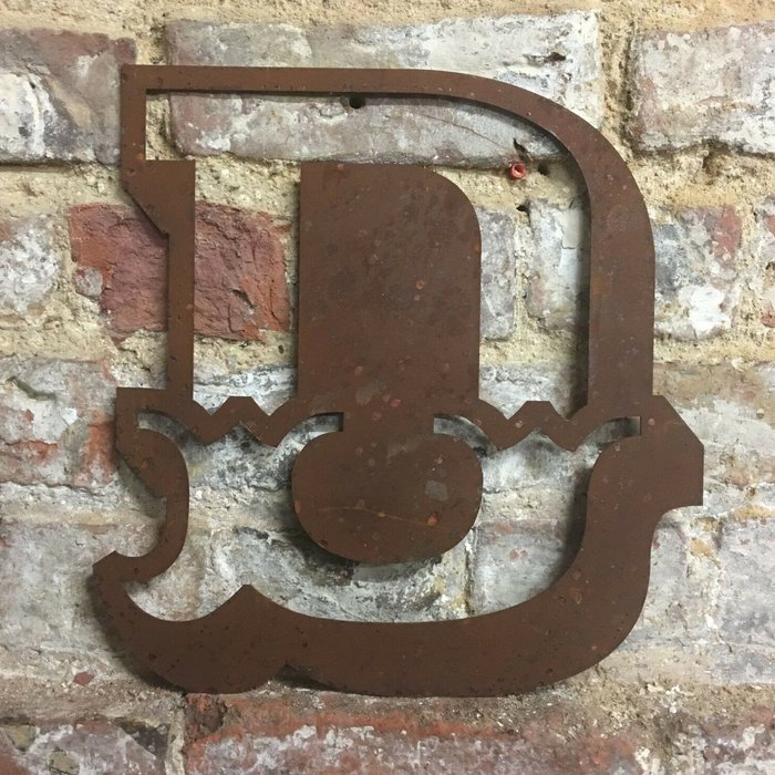 The Range | RW NORFOLK 12 inch Rusty Metal Carnival Font Letters D - rusty RW NORFOLK 12 inch Rusty Metal Carnival Font Letters D - rusty