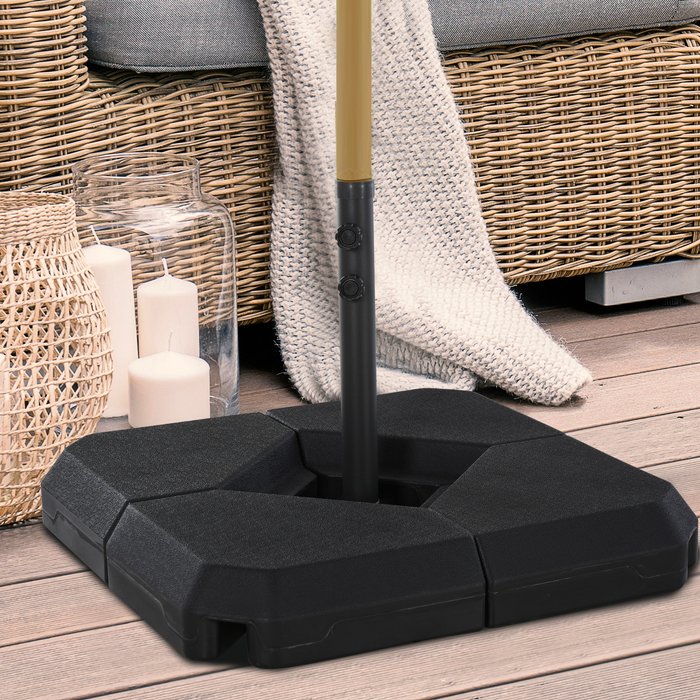 The Range | Outsunny 4 Piece Fillable Steel Cross Parasol Base - Black Outsunny 4 Piece Fillable Steel Cross Parasol Base - Black