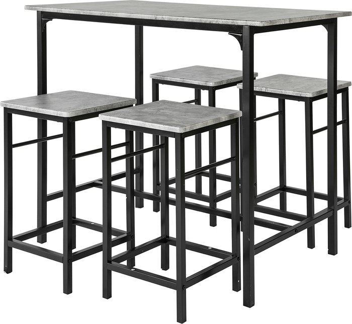 The Range | SoBuy SoBuy 5 Pieces Kitchen Breakfast Bar Set - Grey SoBuy SoBuy 5 Pieces Kitchen Breakfast Bar Set - Grey