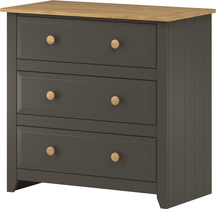 The Range | Core Products Ltd Capri Carbon 3 Drawer Chest - Carbon Grey & Antique Waxed Pine Core Products Ltd Capri Carbon 3 Drawer Chest - Carbon Grey & Antique Waxed Pine