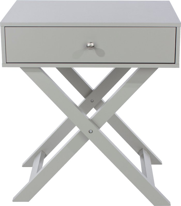 The Range | Core Products X Leg 1 Drawer Bedside Cabinet - Light Grey Core Products X Leg 1 Drawer Bedside Cabinet - Light Grey