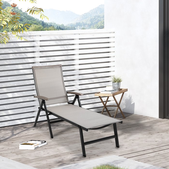 The Range | Outsunny Outdoor Folding Chaise Lounge Chair Adjustable - Light Brown Outsunny Outdoor Folding Chaise Lounge Chair Adjustable - Light Brown