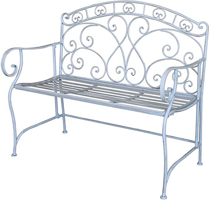 The Range | GlamHaus Garden Patio Bench Foldable Shabby Chic Handmade Vintage - Blue GlamHaus Garden Patio Bench Foldable Shabby Chic Handmade Vintage - Blue