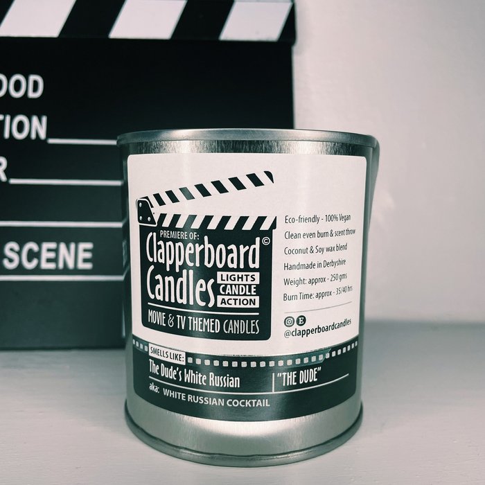 The Range | Clapperboard The Dude The Big Lebowski Candle White Russian Cocktail - White Clapperboard The Dude The Big Lebowski Candle White Russian Cocktail - White