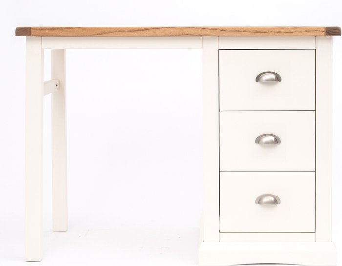 The Range | Cabinet Bits Cosenza 3 Drawer Dressing Table - White / Chrome Cup Cabinet Bits Cosenza 3 Drawer Dressing Table - White / Chrome Cup