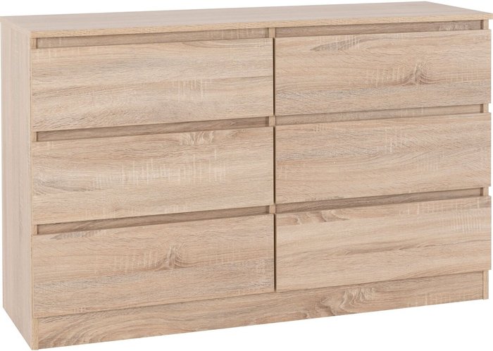 The Range | Seconique Malvern 6 Drawer Chest - Sonoma Oak Seconique Malvern 6 Drawer Chest - Sonoma Oak